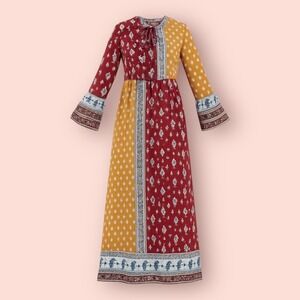 Loveriche Boho Patchwork Maxi Dress Size M